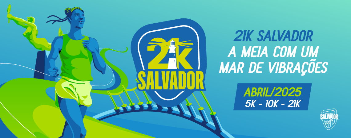 Image de divulgação do evento esportivo 21k Salvador de Corrida que acontecerá no dia 27 de Abril de 2025 na cidade de Salvador - BA