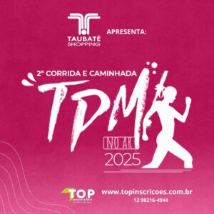 Imagem de divulgação do evento esportivo 2ª Corrida e Caminhada TPM no ar de Corrida que acontecerá no dia 9 de Março de 2025 na cidade de Taubaté - SP