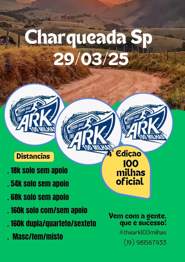 Imagem de divulgação do evento esportivo The Ark 2025 de Corrida que acontecerá no dia 29 de Março de 2025 na cidade de Charqueada - SP