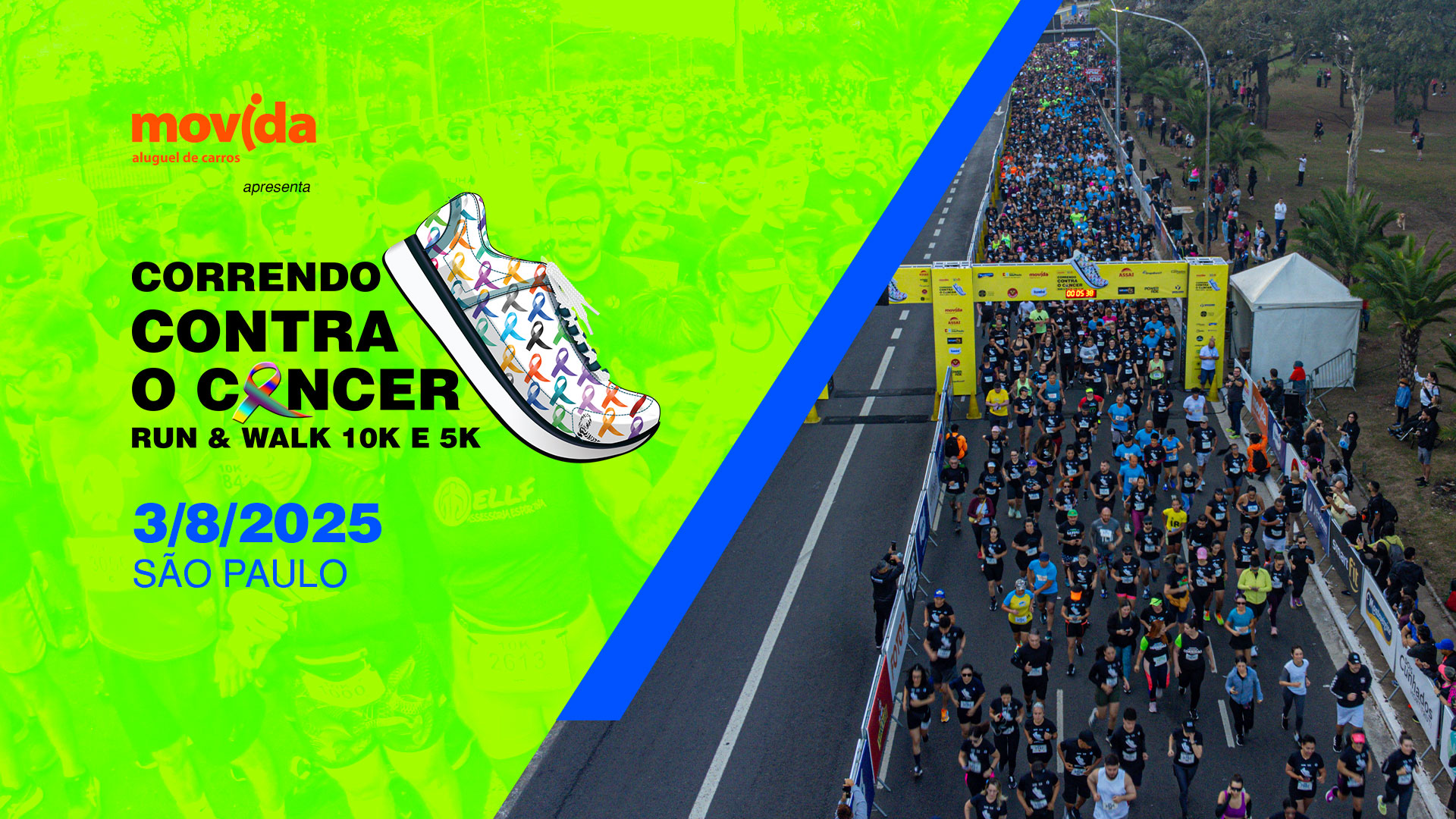 Imagem de divulgação do evento esportivo Corrida contra o Cancêr - Run & Walk de Corrida que acontecerá no dia 3 de Agosto de 2025 na cidade de São Paulo - SP