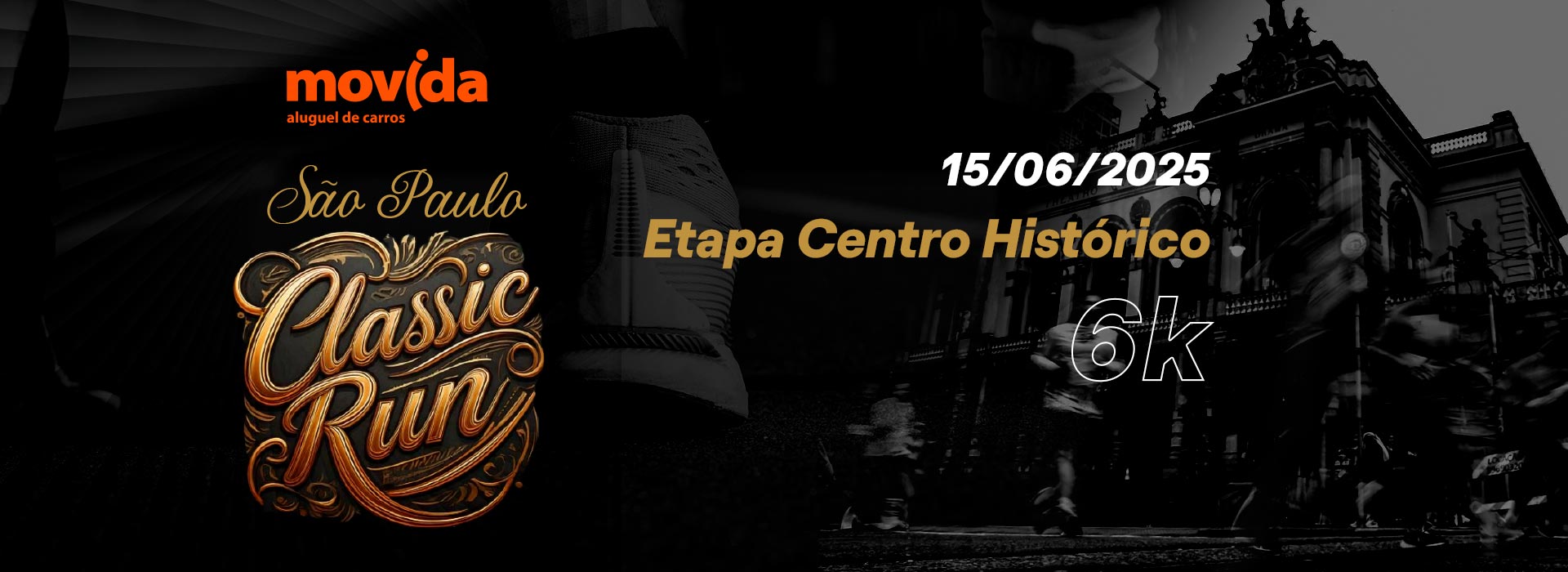 Imagem de divulgação do evento esportivo 1ª São Paulo Classic - Etapa Centro Histórico de Corrida que acontecerá no dia 15 de Junho de 2025 na cidade de São Paulo - SP