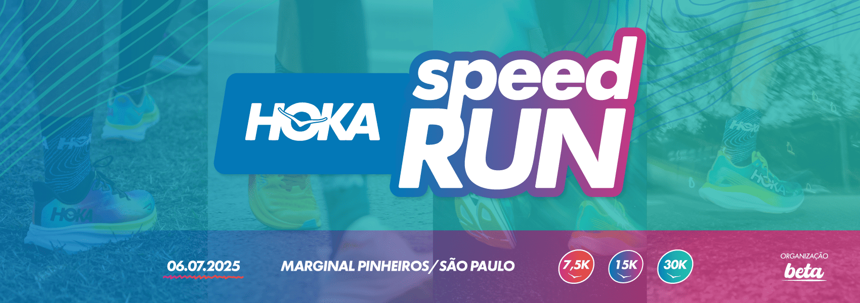 Imagem de divulgação do evento esportivo Hoka Speed Run 2025 de Corrida que acontecerá no dia 6 de Julho de 2025 na cidade de São Paulo - SP