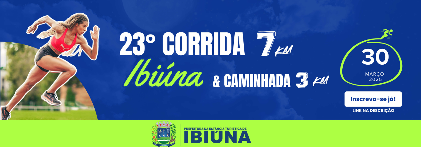 Imagem de divulgação do evento esportivo Corrida do Aniversário da Cidade - Ibiúna 1687 Anos de Corrida que acontecerá no dia 30 de Março de 2025 na cidade de Ibiúna - SP