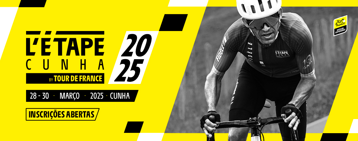 Imagem de divulgação do evento esportivo L'Étape Cunha de Ciclismo que acontecerá no dia 30 de Março de 2025 na cidade de Cunha - SP