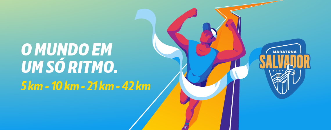 Image de divulgação do evento esportivo Maratona Salvador 2025 de Corrida que acontecerá no dia 21 de Setembro de 2025 na cidade de Salvador - BA