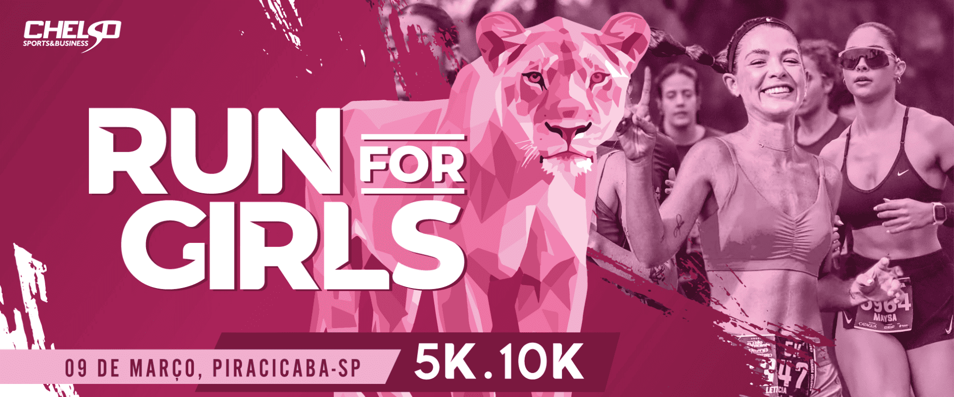 Image de divulgação do evento esportivo Run For Girls de Corrida que acontecerá no dia 9 de Março de 2025 na cidade de Piracicaba - SP